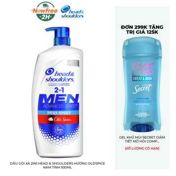 Dầu Gội Xả 2in1 Head &amp; Shoulders Hương OldSpice Nam Tính 930ml