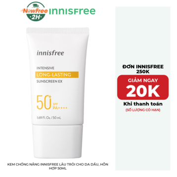 Kem Chống Nắng innisfree Lâu Trôi Cho Da Dầu, Hỗn Hợp 50ml