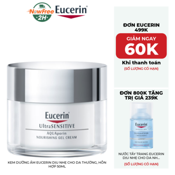 Kem Dưỡng Ẩm Eucerin Dịu Nhẹ Cho Da Thường, Hỗn Hợp 50ml