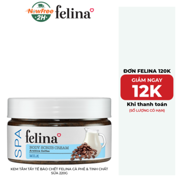 Kem Tắm Tẩy Tế Bào Chết Felina Cà Phê &amp; Tinh Chất Sữa 220g