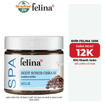 Kem Tắm Tẩy Tế Bào Chết Felina Cà Phê &amp; Tinh Chất Sữa 400g