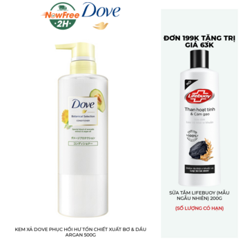 Kem Xả Dove Phục Hồi Hư Tổn Chiết Xuất Bơ &amp; Dầu Argan 500g