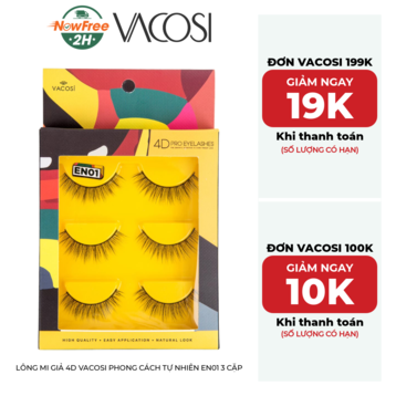 Lông Mi Giả 4D Vacosi Phong Cách Tự Nhiên EN01 3 Cặp