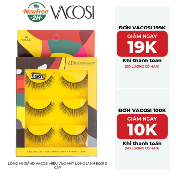 Lông Mi Giả 4D Vacosi Hiệu Ứng Mắt Long Lanh EQ01 3 Cặp