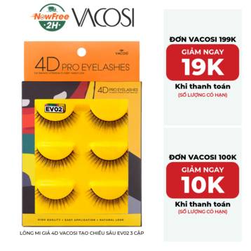 Lông Mi Giả 4D Vacosi Tạo Chiều Sâu EV02 3 Cặp