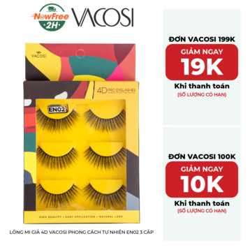 Lông Mi Giả 4D Vacosi Phong Cách Tự Nhiên EN02 3 Cặp