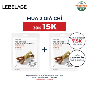 Mặt Nạ Lebelage Hồng Sâm Dưỡng Mịn Màng, Se Lỗ Chân Lông 25g