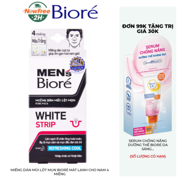 Miếng Dán Mũi Lột Mụn Bioré Mát Lạnh Cho Nam 4 Miếng