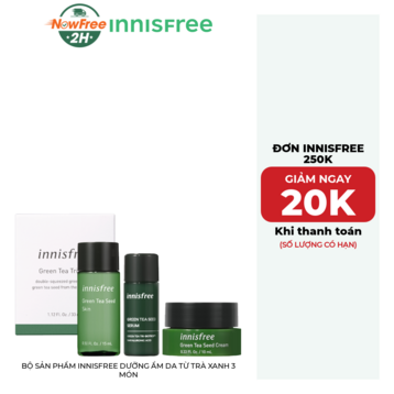 [Mini] Bộ Sản Phẩm Innisfree Dưỡng Ẩm Da Từ Trà Xanh 3 Món