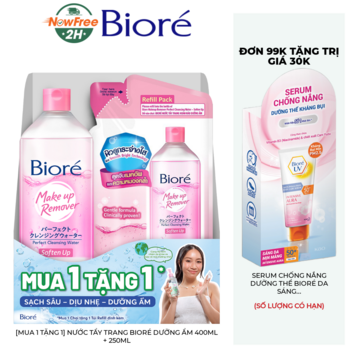 [Mua 1 Tặng 1] Nước Tẩy Trang Bioré Dưỡng Ẩm 400ml + 250ml