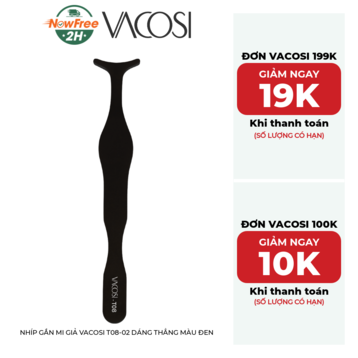 Nhíp Gắn Mi Giả Vacosi T08-02 Dáng Thẳng Màu Đen