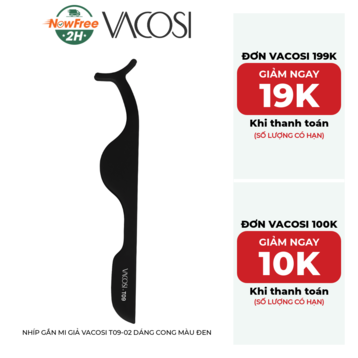 Nhíp Gắn Mi Giả Vacosi T09-02 Dáng Cong Màu Đen