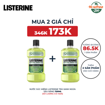 Nước Súc Miệng Listerine Trà Xanh Ngừa Sâu Răng 750ml
