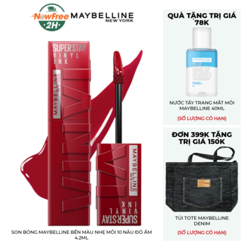 Son Bóng Maybelline Bền Màu Nhẹ Môi 10 Nâu Đỏ Ấm 4.2ml