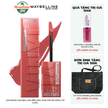 Son Bóng Maybelline Bền Màu Nhẹ Môi 65 Hồng Gỗ 4.2ml