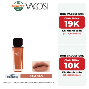 Son Kem Lì Vacosi Phiên Bản Summer 807 Cam Đào 11.3g