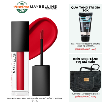 Son Kem Maybelline Mịn Lì CM01 Đỏ Hồng Cherry 6.4ml