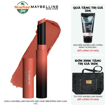 Son Lì Maybelline Mịn Môi Siêu Nhẹ 1188 Đồng Ánh Cam 1.7g
