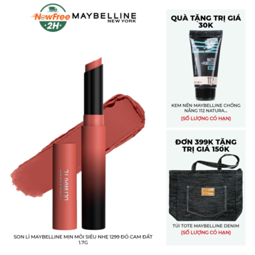 Son Lì Maybelline Mịn Môi Siêu Nhẹ 1299 Đỏ Cam Đất 1.7g