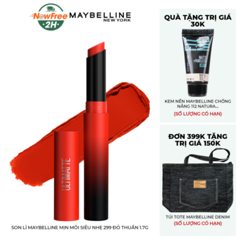 Son Lì Maybelline Mịn Môi Siêu Nhẹ 299 Đỏ Thuần 1.7g