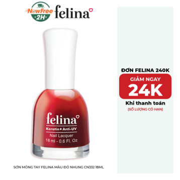 Sơn Móng Tay Felina Màu Đỏ Nhung CN332 18ml