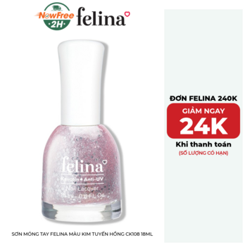 Sơn Móng Tay Felina Màu Kim Tuyến Hồng CK108 18ml