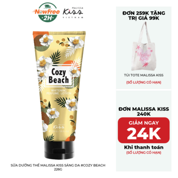 Sữa Dưỡng Thể Malissa Kiss Sáng Da #Cozy Beach 226g