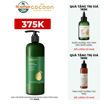 Combo Cocoon Dầu Gội Bưởi 500ml + Nước Dưỡng Tóc Bưởi 140ml + Serum Dưỡng Tóc Sachi 70ml